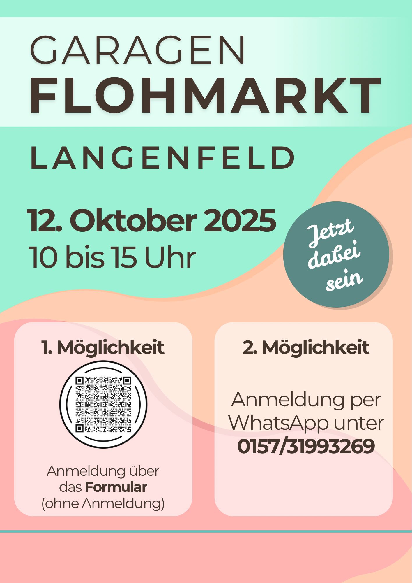 Garagenflohmarkt Anmeldemglichkeiten